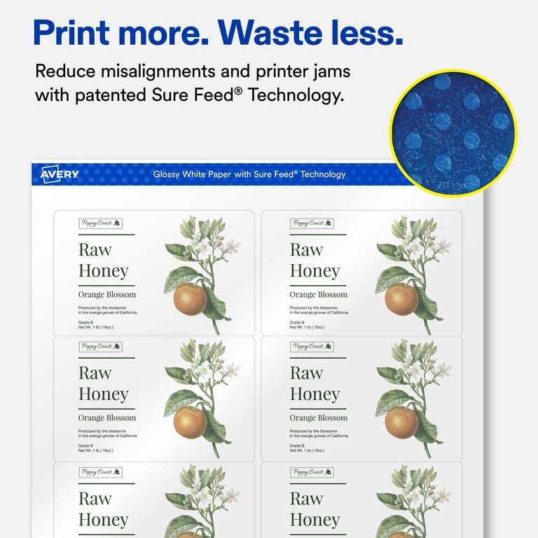 Avery® Glossy White Rectangle Labels, 2.5