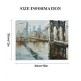 thumbnail image 3 of ARISTURING  Brooklyn Bridge Canvas Wall Art Abstract Skyline New York City Painting, Modern Colorful NYC Picture Textured Artwork Framed for Bedroom Living Room 16x12in, 3 of 6