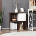 thumbnail image 2 of HOMCOM Wood Small Bookshelf 2 Tier Storage Rack Chest Unit Home Office Furniture Walnut, 2 of 10