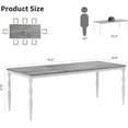 thumbnail image 2 of Rectangular Dining Table for 6, 78 Inch Rustic Farmhouse Kitchen Table with Large Tabletop, Long Wooden Dining Room Table with Heavy Duty Legs, Dinette and Dinner Desk for Party, Big Family，Grey, 2 of 7