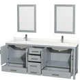 thumbnail image 7 of Wyndham Collection WCS141480DWHWQUNSM24 Sheffield 80" Free Standing Double Basin Vanity, 7 of 7