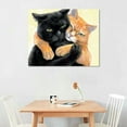 thumbnail image 2 of Autua Cute Cat Canvas Wall Art Print for Living Room Bedroom Home Office Decor, High Resolution Image, Handmade, Waterproof, Tear Resistant, Perfect Gift, Easy to Frame 20x16in, 2 of 6