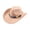 Beige, variant on Wide Brim Western Cowboy Hat for Adults Structured Pinch Front Crown Felt Style Hat with Beaded Hat Band for Costume