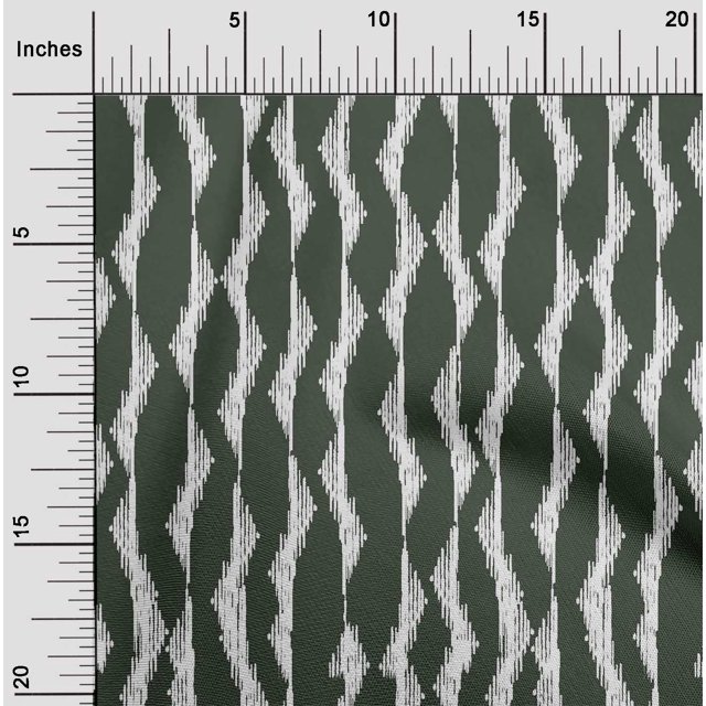 oneOone Cotton Cambric Fabric Abstract Stripe Ikat Printed Craft Fabric BTY 56 Inch Wide