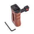 thumbnail image 1 of Carevas Adjustable Wooden Camera Cage Handle Left/Right Side Hand Grip 3/8 Inch Screw ARRI-Style Mount with Cold Shoe Mount Mini Wrench Compatible with SmallRig Video Cage, 1 of 7