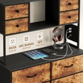 thumbnail image 4 of Dresser with 12 Fabric Drawers, Dresser for Bedroom with Charging Station and LED Lights, Dressers & Chests of Drawers for Bedroom, Steel Frame & Wooden Top, Entryway, 4 of 9