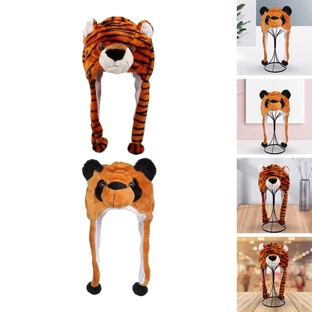Plush Hat ,cartoon plush hat for kids adults Soft Warm Hat,with Ear Flaps animal Winter Hat for Teens,Party Halloween Costume Toy Hat Headband,Dress Up Carnival Headwear Novelty Salvador Sombrero de felpa