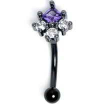 Body Candy 16G Steel Black 8mm Eyebrow Jewelry Cartilage Tragus Daith Conch Rook Rhombus Riot Eyebrow Ring 5/16”