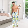 thumbnail image 7 of Watercolor Apple and Leaf Mens Cotton Pajama Pant Sleep and Lounge Bottons with Pockets, 7 of 7