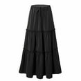 thumbnail image 6 of Women's Boho Tiered Maxi Skirt – Adjustable Elastic Waist Pleated A-Line Long Beach Skirt with Ruffle Flowy Layers, Summer 2025 Fashion, 6 of 6
