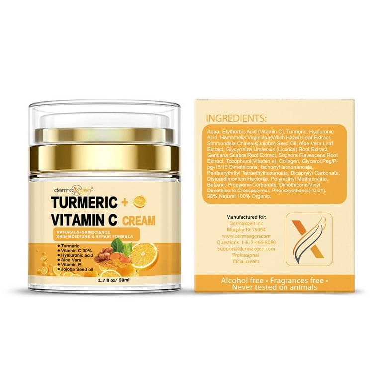 Dermaxgen Hydrating Turmeric Cream with 30% Vitamin C Moisturizer