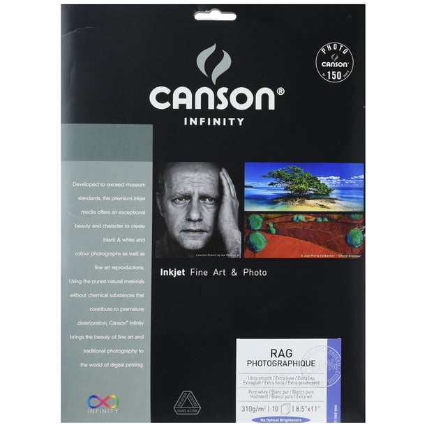 Papel Fine Art Canson Infinity Rag 310 g 28 x 43 cm 25 hojas