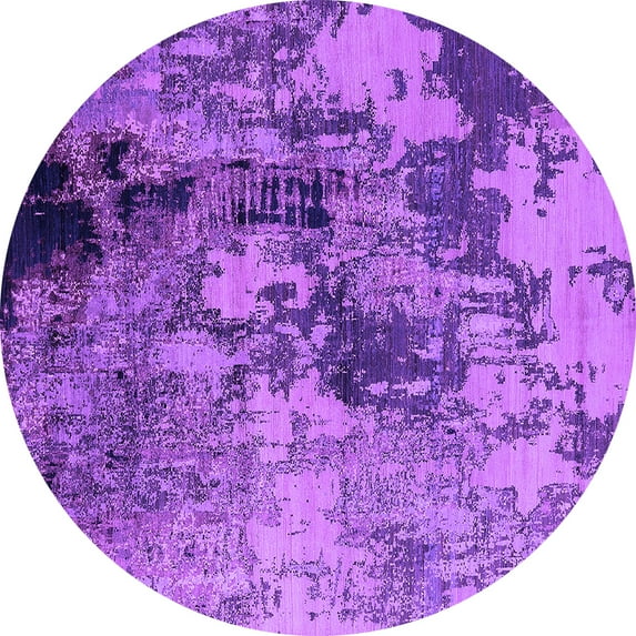 Ahgly Company Indoor Round Oriental Purple Industrial Area Rugs, 7' Round