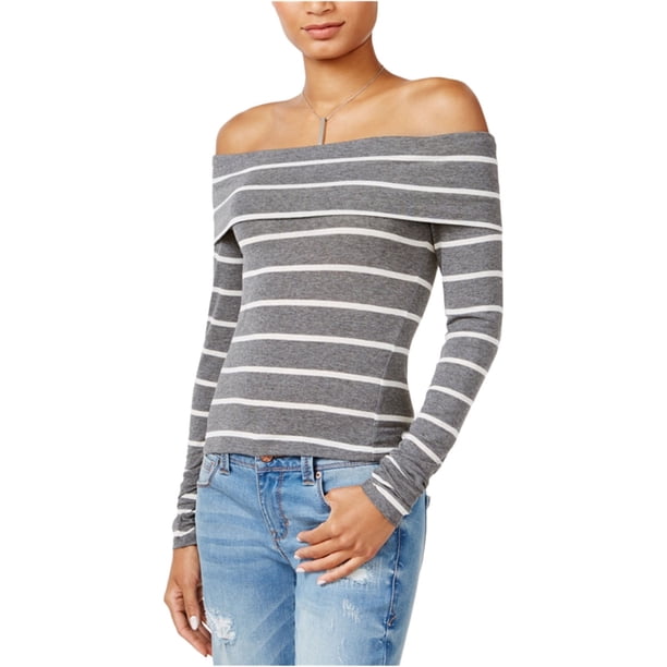 Chelsea Sky Blusa de rayas para mujer, gris, pequeña