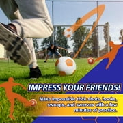 Kickerball Swerve and Curve Size 4 Soccer Ball, Soccer Training Ball with Special Curving Panels, Outdoor and Indoor Soccer Ball, Fun Soccer Ball for Kids and Adults, White and Orange