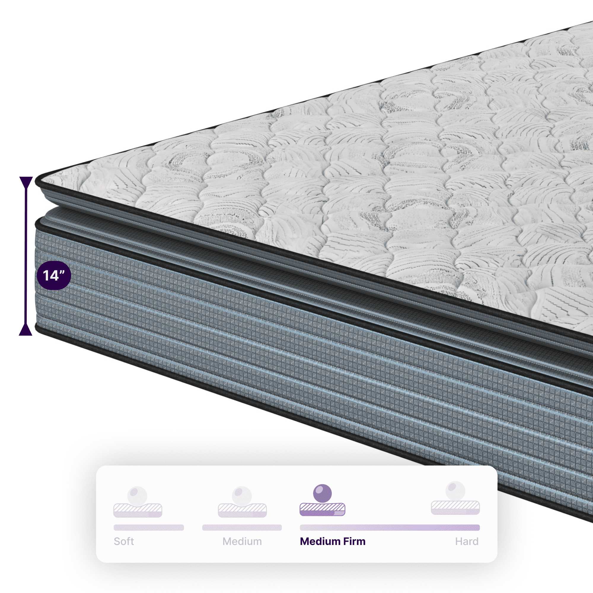 NapQueen Isabella 14'', Twin Hybrid Pillow Top Mattress, Fiberglass-Free, Adult