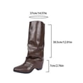 thumbnail image 6 of Fnooota Women's Knee High Boots, PU Non Slip Pointed Toe Pull On Fall Winter Shoes Brown Size 9, 6 of 8