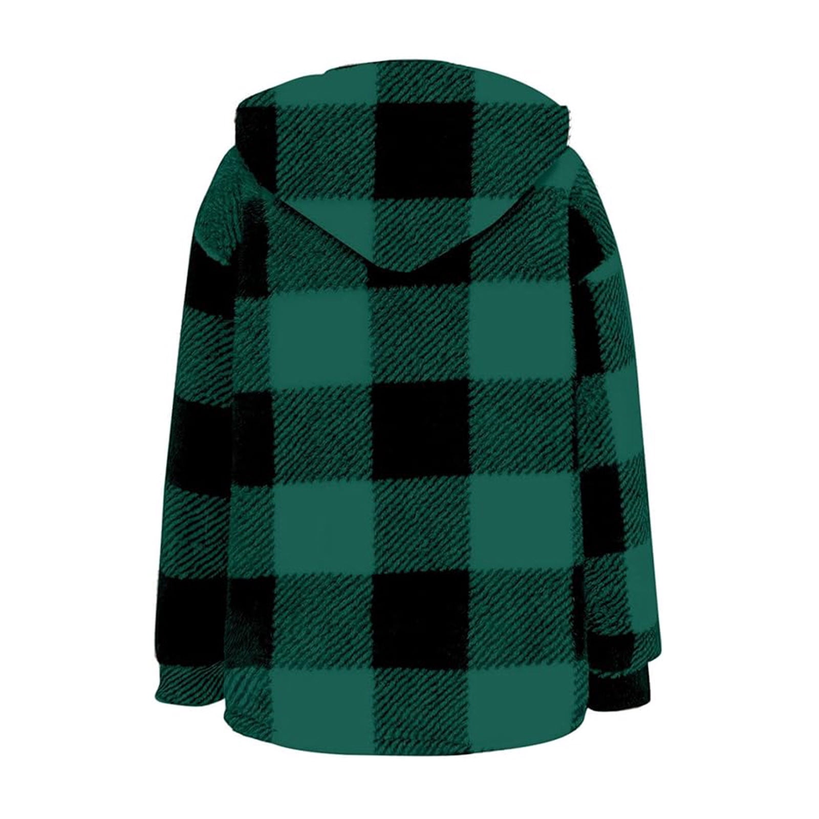lcziwo Holiday Sales Oversized Plaid Flannel Jacket for Women Button Down Long Sleeve Hooded Shacket 2024 Fall Winter Lightweight Going Out Hoodies,Army Green,M