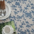 thumbnail image 6 of Btomtd Vintage Blue Roses Tablecloth for Dining and Living Room, Cotton and Linen Table Cover with Tassel, Picnic and Wedding Decoration Table Cloth, 71"x55", S, 6 of 6