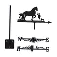 thumbnail image 3 of Veleta de caballo para tejado, accesorio decorativo para exteriores, veleta de hierro, indicador de dirección del viento para cercas exteriores y caballo con hombre, 3 of 8