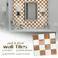 thumbnail image 6 of DEWOO Thick Peel and Stick Backsplash Tiles Kitchen Bathroom Square Self Adhesive Wall Tile Checkerboard Checkered Stickers,Orange (10-Sheet, 9"×9"), 6 of 14
