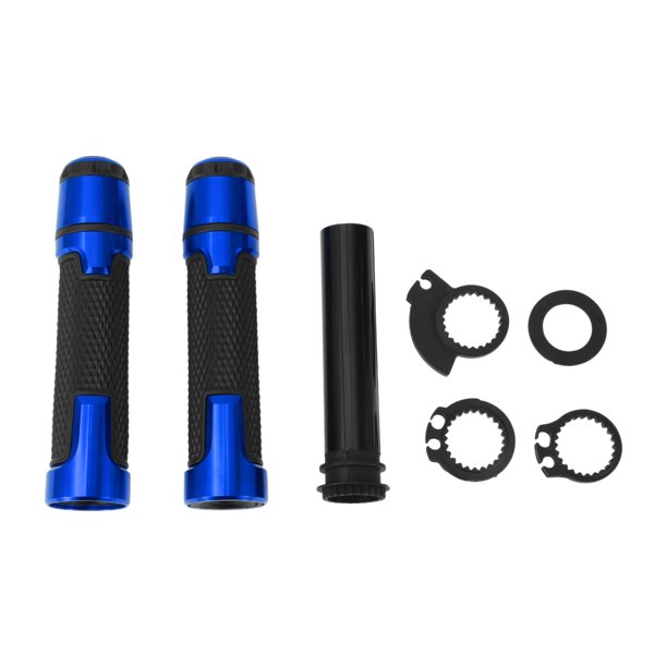 Kit de Cubierta de Empuñaduras de Mano para Motocicleta 7/8" 22mm 15/16" 24mm Antideslizante Aleación de Aluminio Goma Manillar Empuñaduras Negro Azul 1 Juego Patrón Rombo