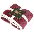 thumbnail image 7 of Catalonia Sherpa Throws Fluffy Fuzzy Fleece Blanket 50”x60” for Adults Children, Super Soft Comfy Plush for Sofa Couch Bed Reversible All Season, Wine, 7 of 7