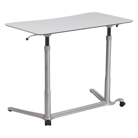 Flash Furniture Sit-Down, Stand-Up Light Gray Computer Desk with 37.5''W Top, Adjustable Range
