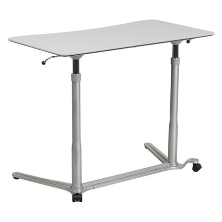 - Flash Furniture Sit-Down, Stand-Up Light Gray Computer Desk with 37.5''W Top, Adjustable Range 29'' - 40.75''