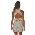 thumbnail image 5 of Franhais Women Sleeveless Backless Dress, Flower Printed Pleated Tie-Up Summer Loose Fit One-Piece, 5 of 6
