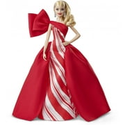 Barbie 2019 Holiday Doll, Blonde Curls with Red & White Gown