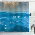 thumbnail image 1 of Ambesonne Appalachian Shower Curtain, Fog in Roan Highlands, 69"Wx70"L, Tan Sea Blue, 1 of 3