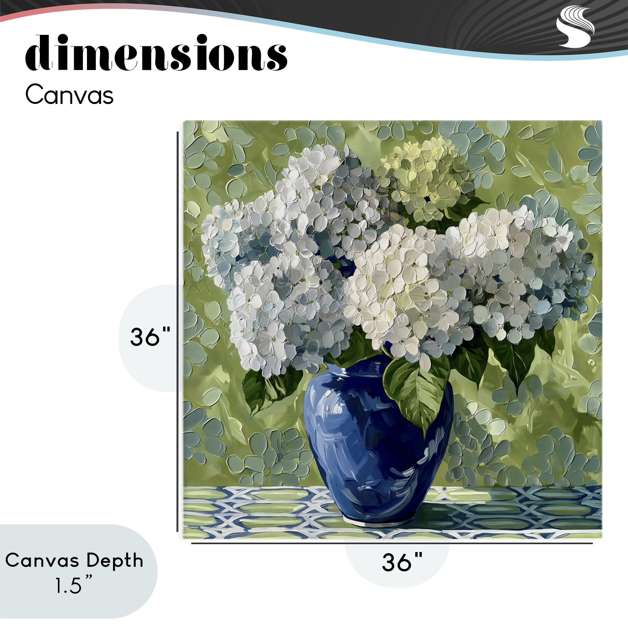 Stupell Industries White Hydrangeas in Blue Vase Canvas Wall Art, design by Gina Kelly
