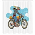 thumbnail image 3 of Ambesonne Motorcycle Shower Curtain, Cartoon Fun Dog, 69"Wx70"L, Multicolor, 3 of 3