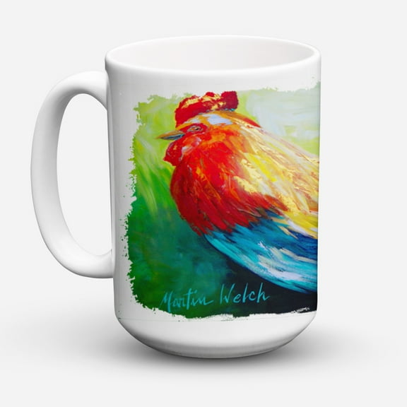 Carolines Treasures MW1085CM15 Bird - Rooster Chief Big Feathers Coffee Mug 15 oz 15 ounce multicolor