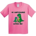 thumbnail image 3 of Inktastic My Auntiesaurus Loves Me Youth T-Shirt, 3 of 5