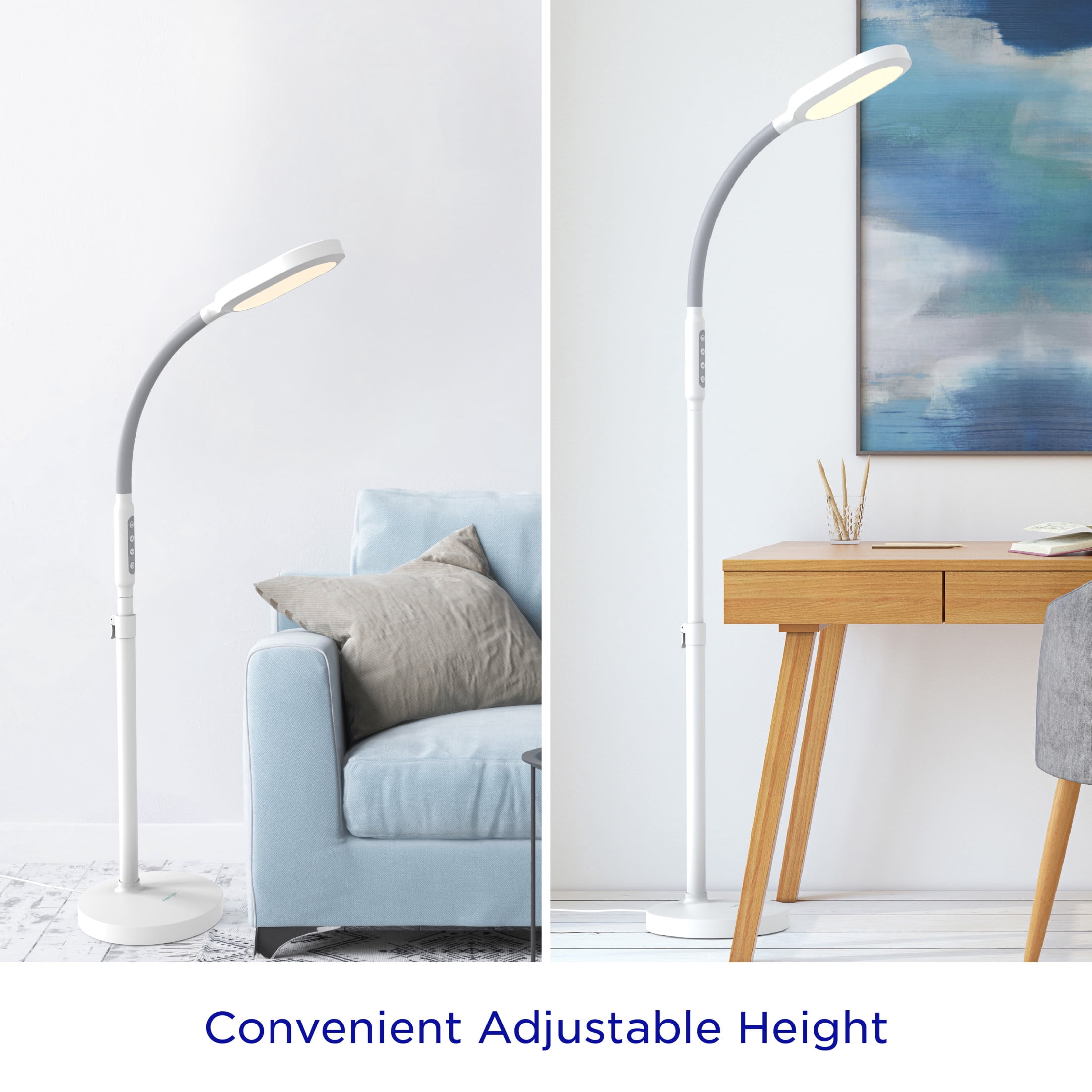 Verilux HappyLight Duo 2-in-1 Light Therapy & Floor Lamp White (VT39WW1)