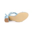 thumbnail image 5 of BLISSFUL STEP Women's Shoes Block Heel Open Toe Lace Up Crisscross Strap Party Sandals Sky Blue 11, 5 of 7