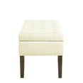thumbnail image 3 of Storage Bench With Tufting - Soft Velvet Seat And Large Interior Box Wooden Structure, Safe Hinges 48”l X 18”w 18.5”h Cream, Wood Elegant Practical Furniture Piece Fits Shoes, Blankets, Books Dark, 3 of 3