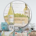 thumbnail image 3 of Designart « Bouteilles de Vin Chardonnay Blanc » Art Mural Rond en Métal Style Ferme, 3 of 3