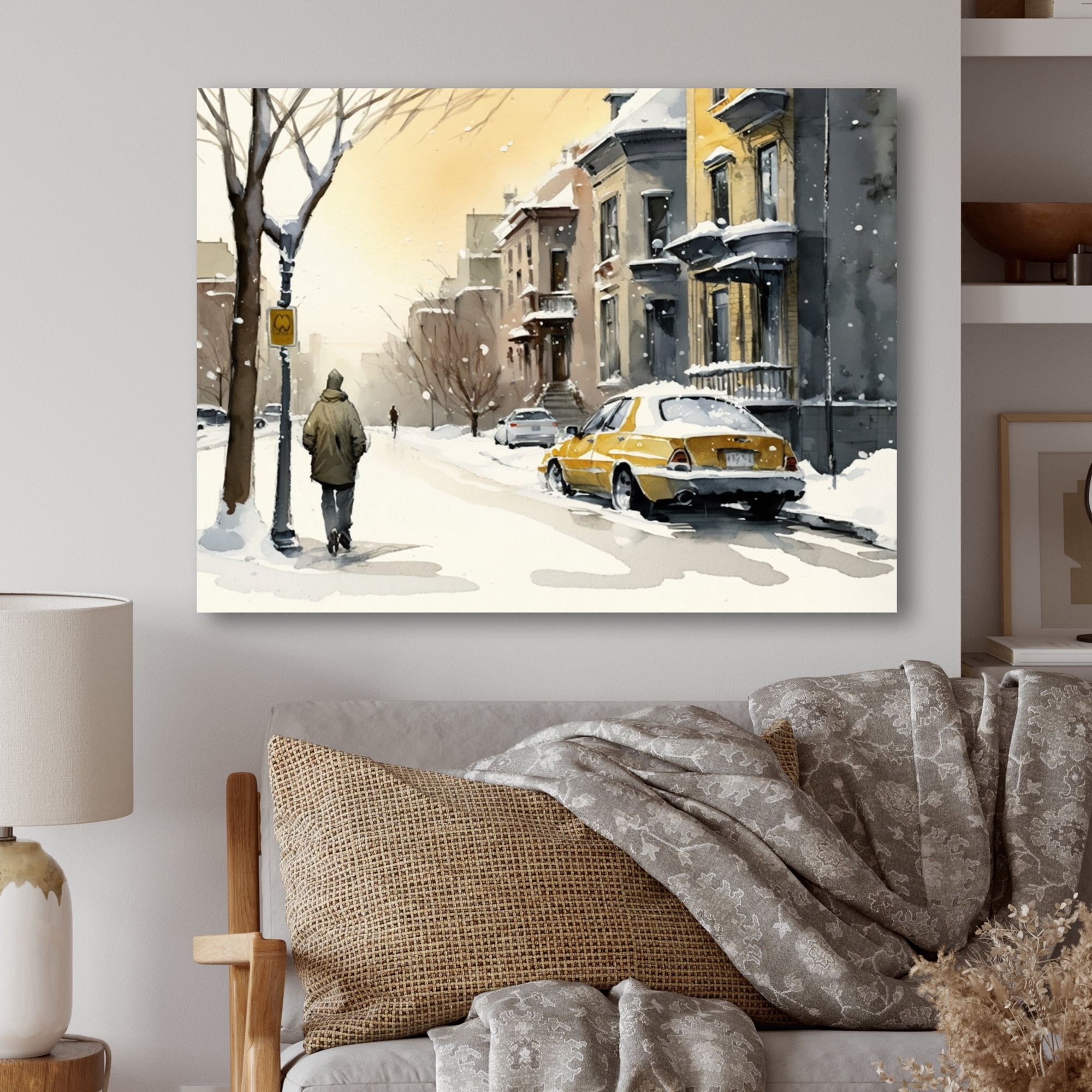 Designart Quebec During Snowfall I Canvas Wall Art