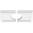 thumbnail image 2 of 10"W x 5"H x 3"ID x 3 1/2"C x 1"P Rectangle Architectural Grade PVC Contemporary Ceiling Medallion, Two Piece, 2 of 11