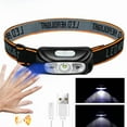 thumbnail image 4 of Lampe Frontale à DEL Étanche Rechargeable par USB avec Batterie au Lithium Intégrée - Portée de 100-200 m, Éclairage à Haute Intensité pour la Pêche, la Randonnée, la Chasse en Plein Air - Noire (Version Non Inductrice), 4 of 6
