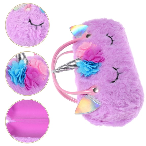 AURARMLET soft eyeglass pouch Unicorn Glasses Case Plush 2Set Drop-proof for Outdoor Activities Back to School