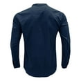 thumbnail image 5 of Men's Henley T-Shirt Solid Color Long Sleeve Button up Collar Button Pocket Tee Tops Moisture Wicking Casual Shirts, 5 of 7