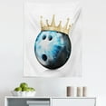thumbnail image 1 of Bowling Party Tapestry, Crown on Ball Bowling King Champion Victory Theme Print, Fabric Wall Hanging Decor for Bedroom Living Room Dorm, 5 Sizes, Sky Blue Black Beige, by Ambesonne, 1 of 1