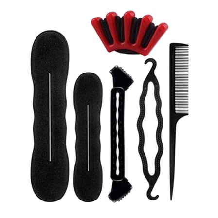 Black Hair Braiding Tools Set for Hair Styling Includes 13Pcs Made of Plastic Suitable for All Hair