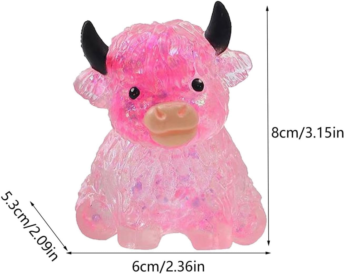 Cow Squishy Slow Rising 3.15in - Sensory Squishy Toys for Desk Decor & Collectible Display, Highland Cow Shaped Squishies for Adults Gift
