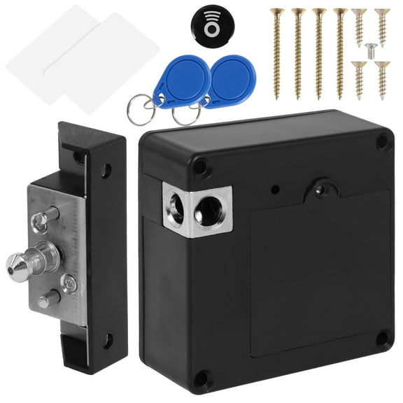 Hidden Electronic Cabinet Lock Safe DIY RFID Drawer Lock Cupboard Drawer Locker Concealed Security Lock Battery Operated Invisible Cabinet Lock for Furniture Drawer Cabinet