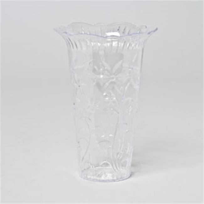 Ddi 15123 Vase Plastic Crystal Cut Clear, Pack of 24